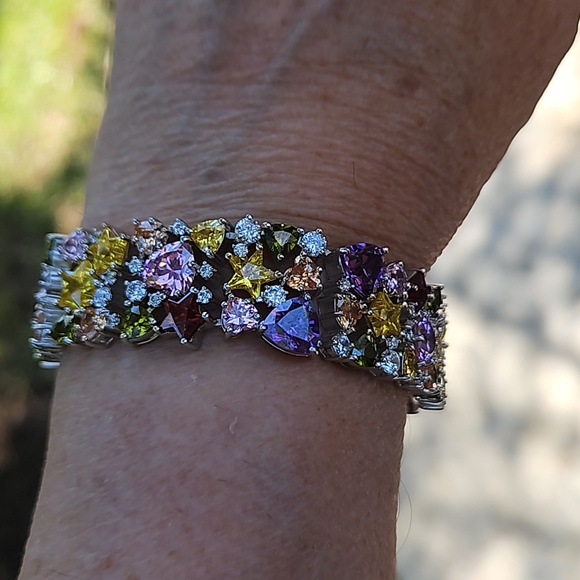 Charles Winston for JTV Sterling Silver & Bella Luce Gemstone Bracelet - Picture 6 of 16